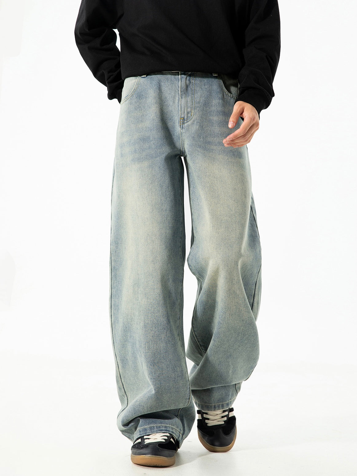 Men’s Straight Leg Jeans – Loose Fit Casual Denim Pants