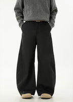 Women’s Wide-Leg Pleated Casual Pants with Side Split & Pockets