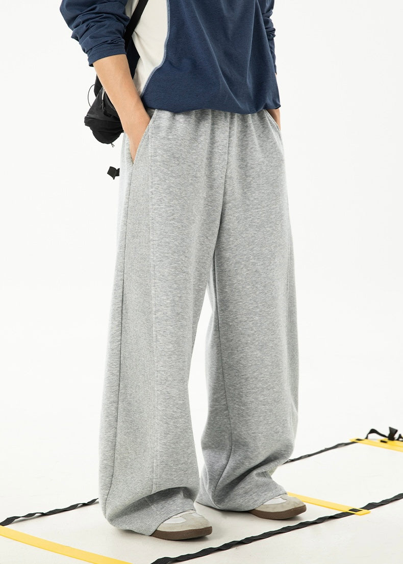 Loose Straight Leg Casual Joggers for Men – Relaxed High Waist Trousers
