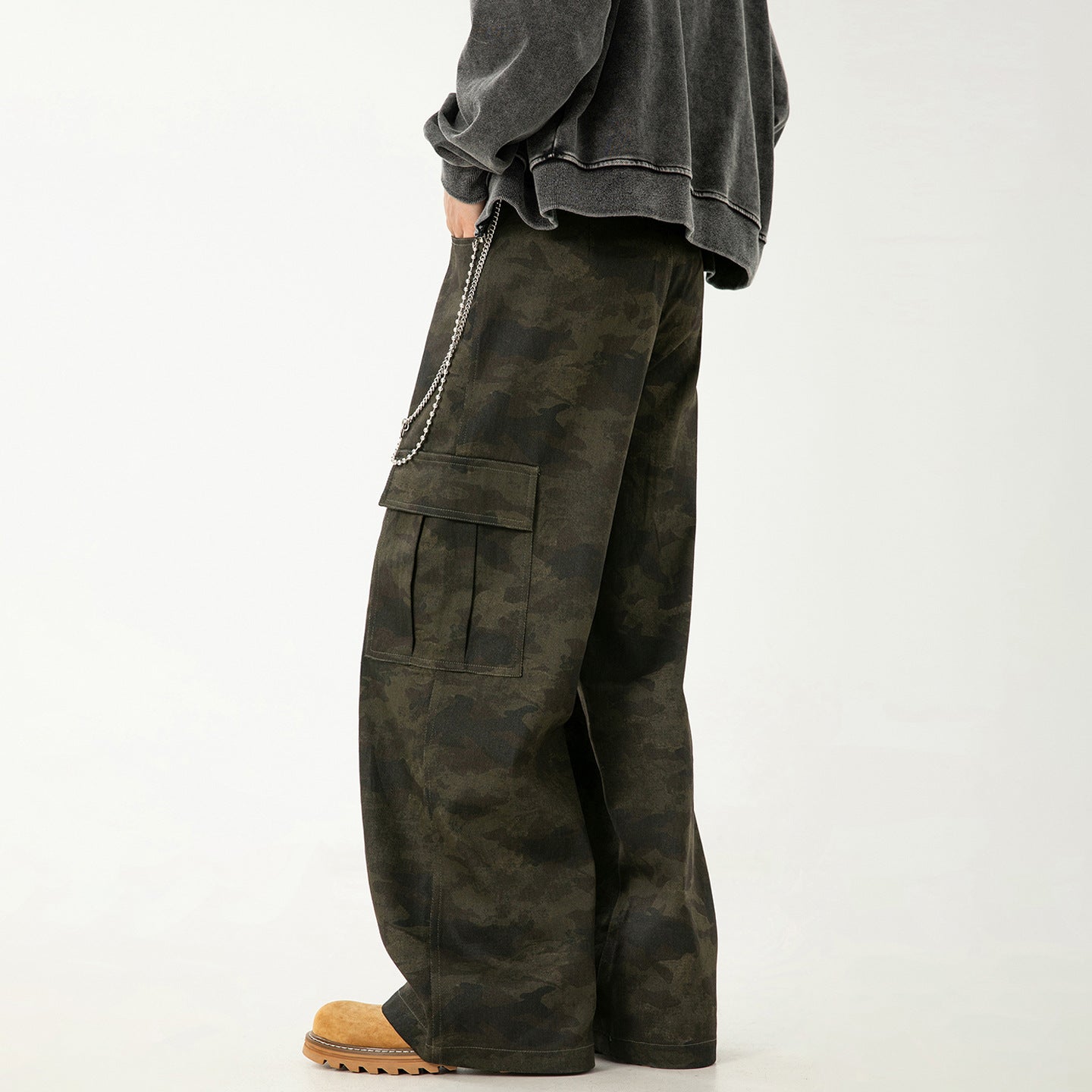Camouflage work pants men's straight leg pants