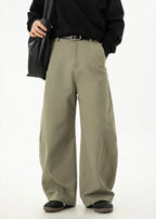 Women’s Wide-Leg Pleated Casual Pants with Side Split & Pockets