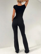 Women’s Lace Jumpsuit – Elegant Short Sleeve One-Piece Outfit