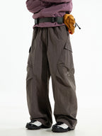 Mens Cargo Pants – Outdoor Windproof Wide-Leg Trousers with Pockets