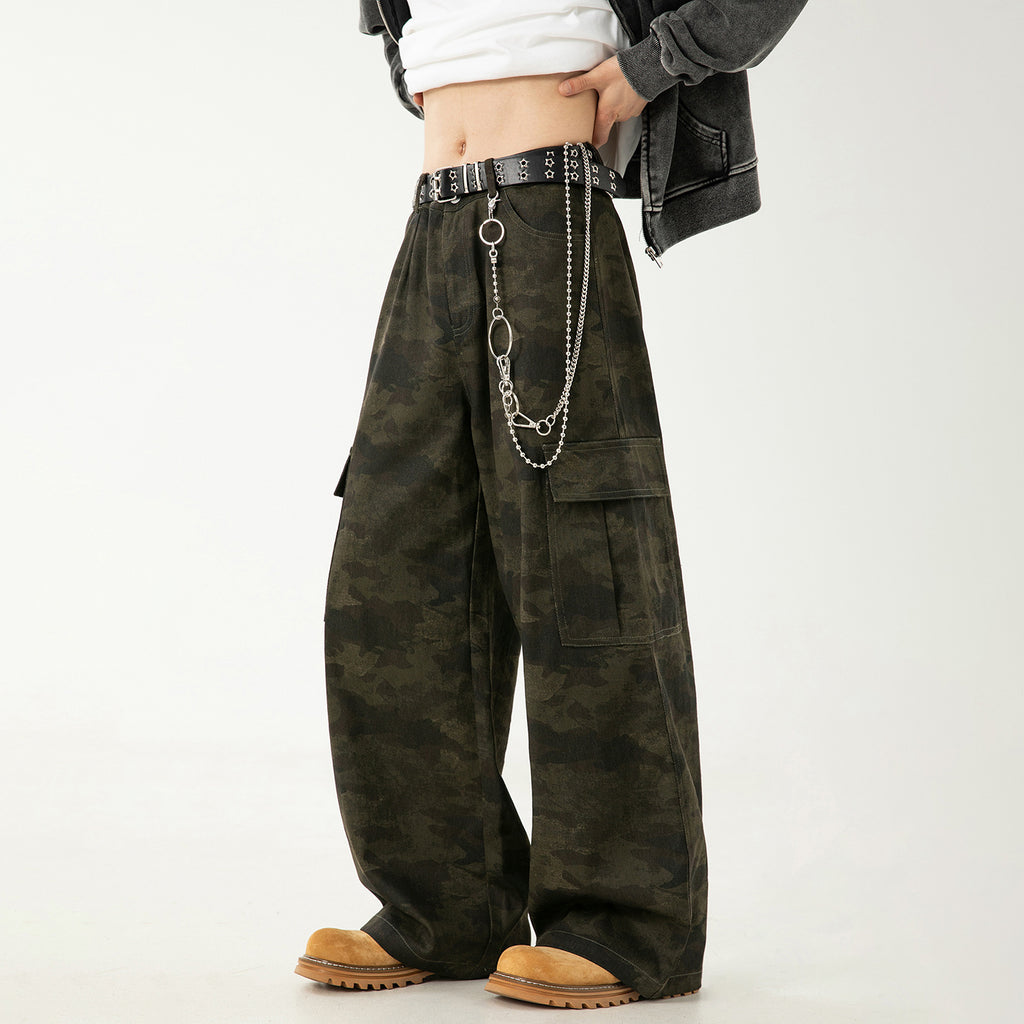 Camouflage work pants men's straight leg pants