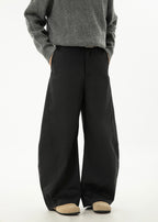 Women’s Wide-Leg Pleated Casual Pants with Side Split & Pockets