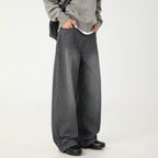 Vertical striped jeans men's loose pants