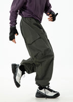 Mens Cargo Pants – Outdoor Windproof Wide-Leg Trousers with Pockets