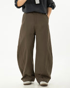Women’s Wide-Leg Pleated Casual Pants with Side Split & Pockets