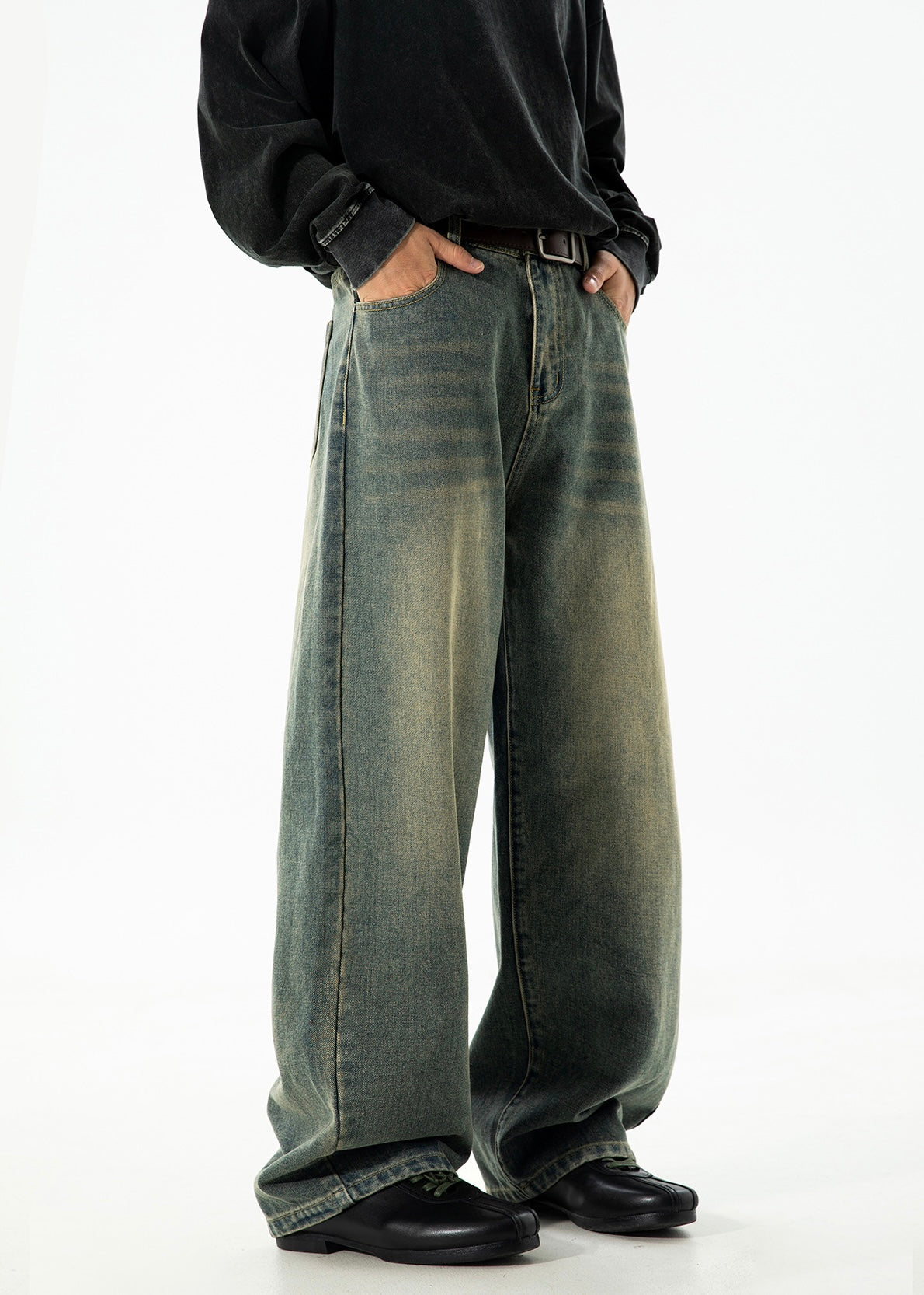 Men’s Straight Leg Jeans – Loose Fit Casual Denim Pants
