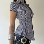 Women’s Casual Vacation Shirt – Fitted Short Sleeve Blouse