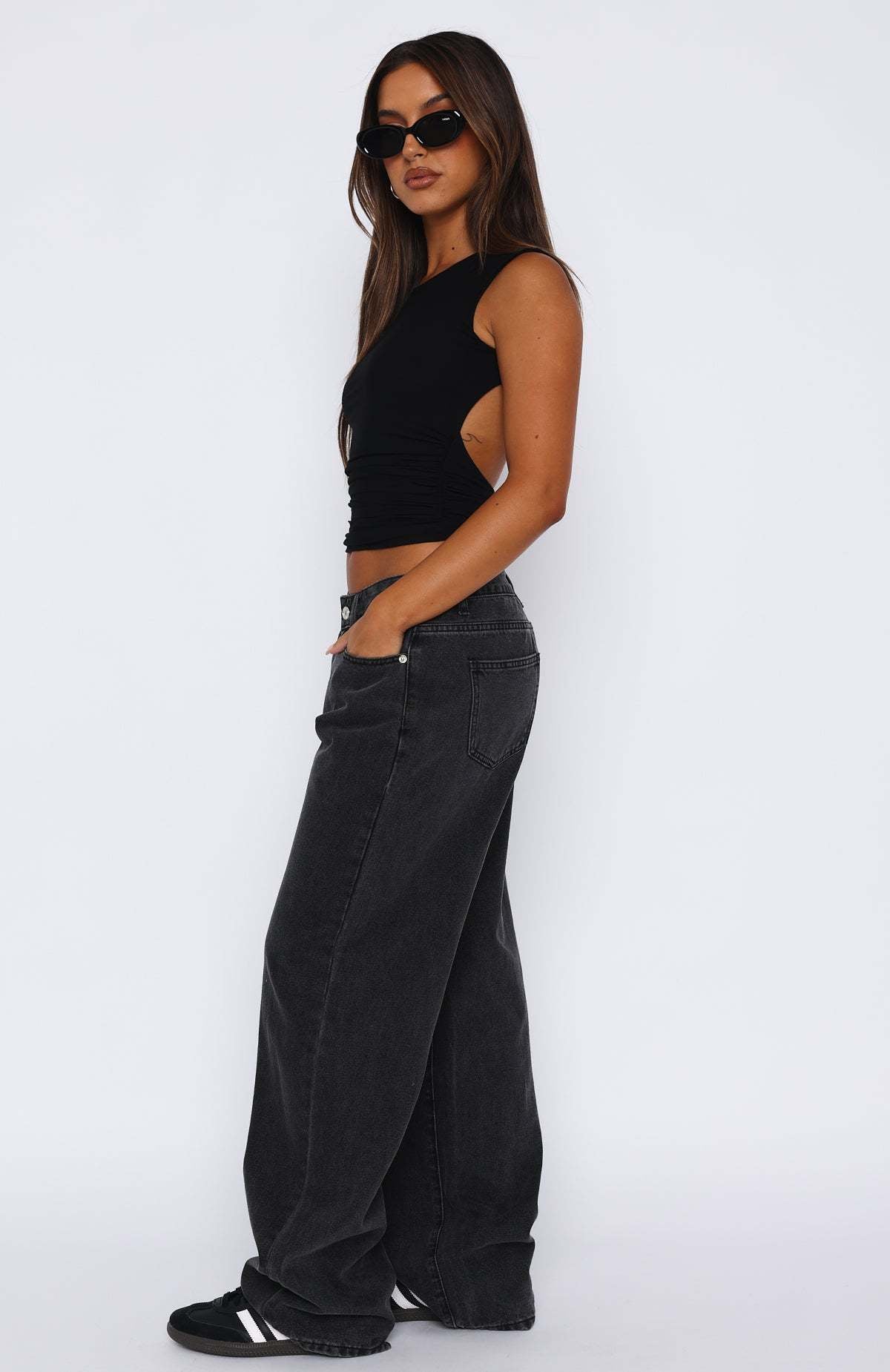 Women’s Mid-Waist Loose Fit Straight Leg Jeans – Casual Denim Pants
