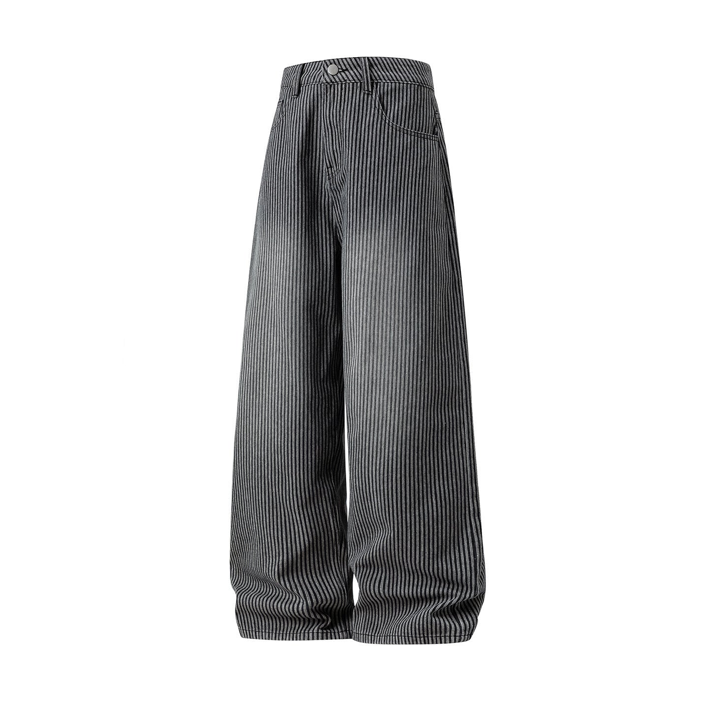 Vertical striped jeans men's loose pants