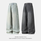 Vertical striped jeans men's loose pants