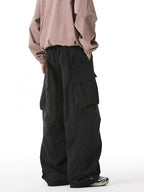 Mens Cargo Pants – Outdoor Windproof Wide-Leg Trousers with Pockets