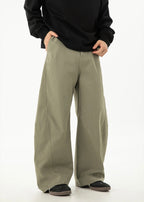 Women’s Wide-Leg Pleated Casual Pants with Side Split & Pockets