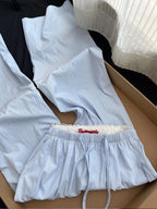Women’s Layered Wide-Leg Casual Pants – Korean Summer Loose Fit Trousers