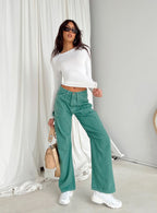 Women’s Long Sleeve Crop Top – Solid Color Round Neck Streetwear Tee
