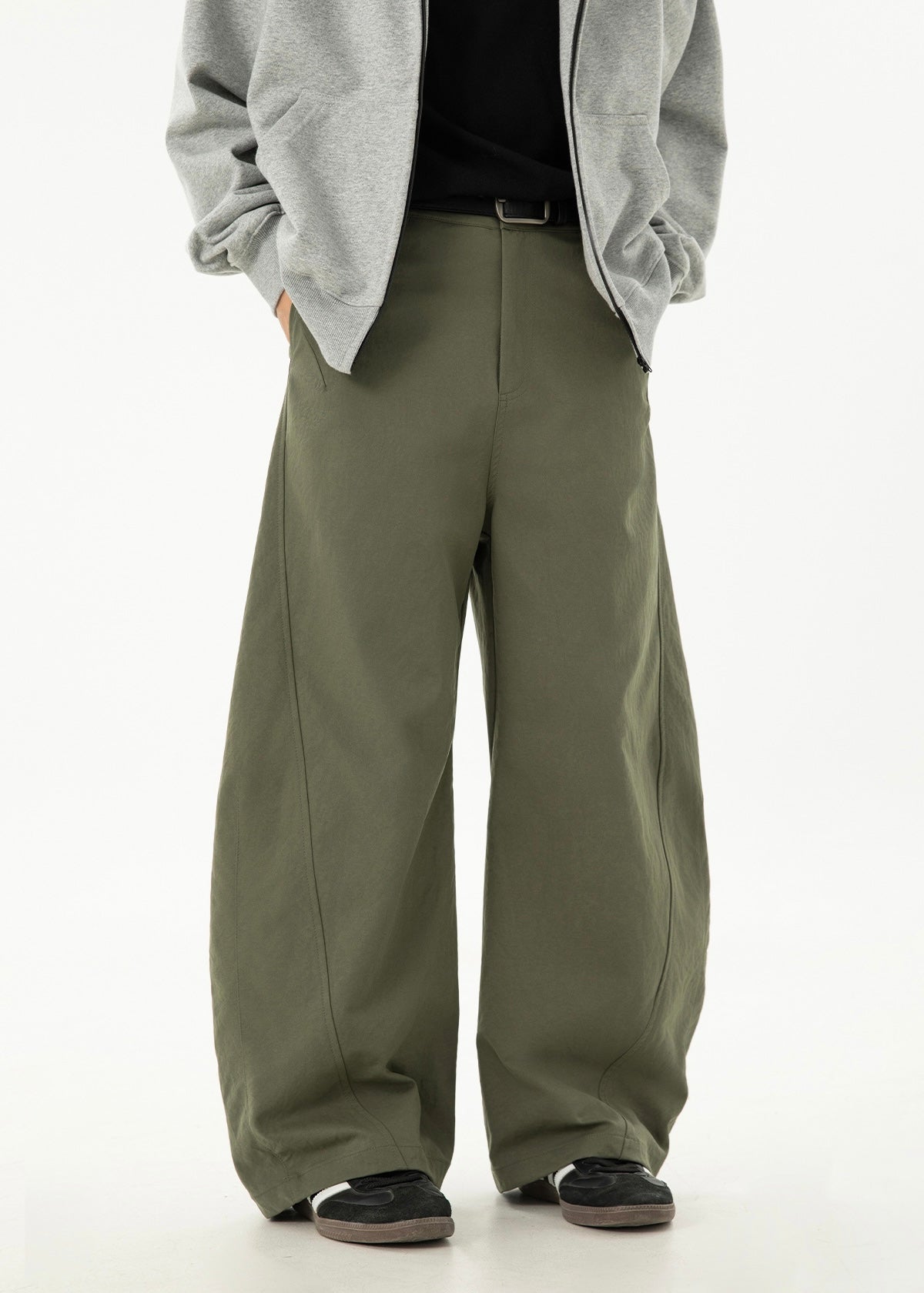 Women’s Wide-Leg Pleated Casual Pants with Side Split & Pockets
