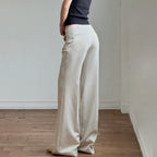 Women’s Low-Waist Loose Fit Trousers – Casual Commuter Pants
