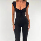 Women’s Lace Jumpsuit – Elegant Short Sleeve One-Piece Outfit