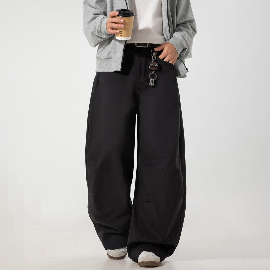 Men's loose fitting straight leg long pants