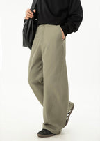 Women’s Wide-Leg Pleated Casual Pants with Side Split & Pockets