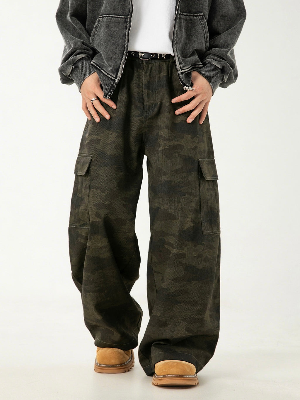 Men’s Camouflage Work Pants – Straight Leg Military Style Trousers