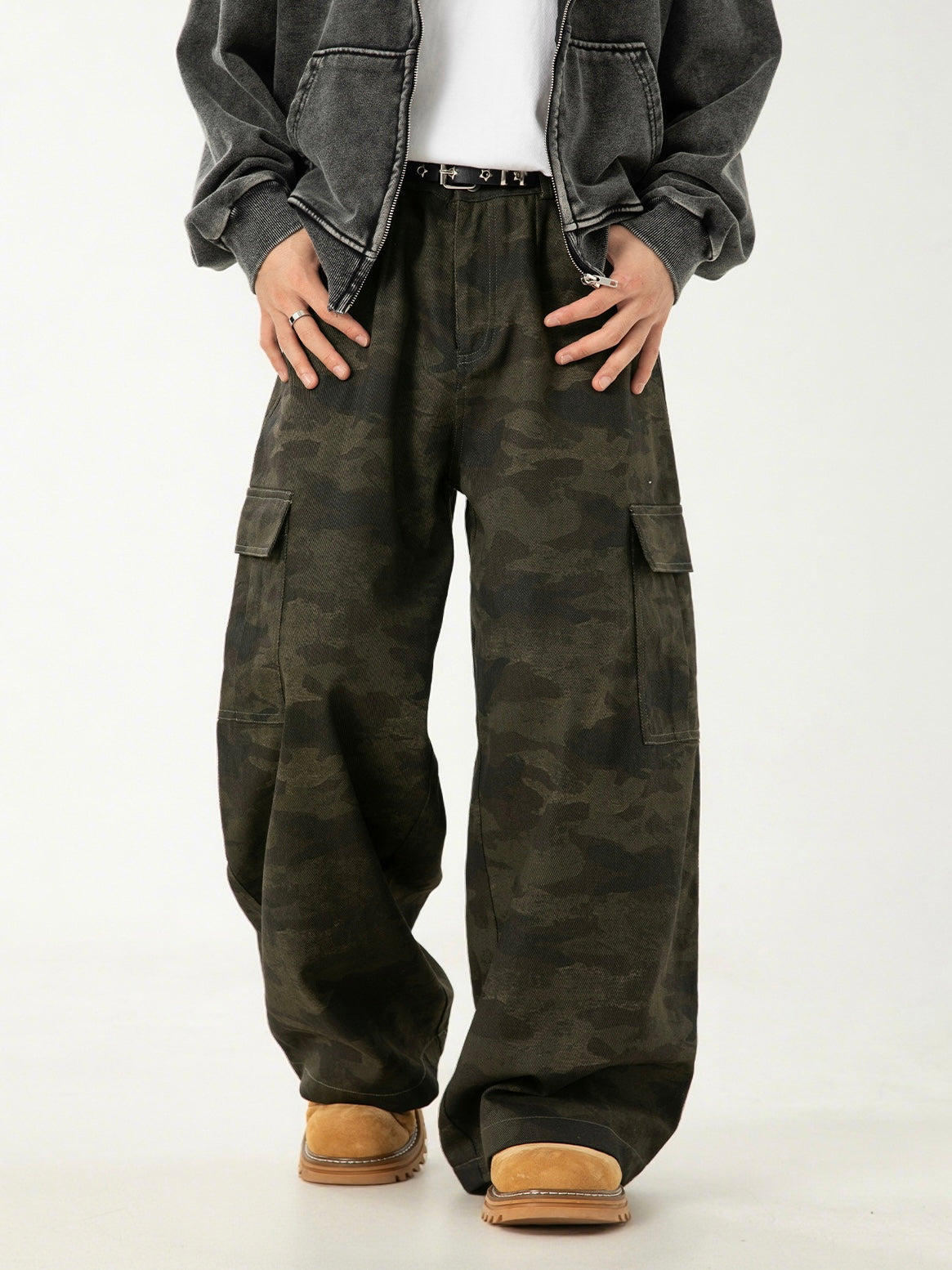 Men’s Camouflage Work Pants – Straight Leg Military Style Trousers