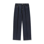 Straight tube slightly wide jeans men's pants