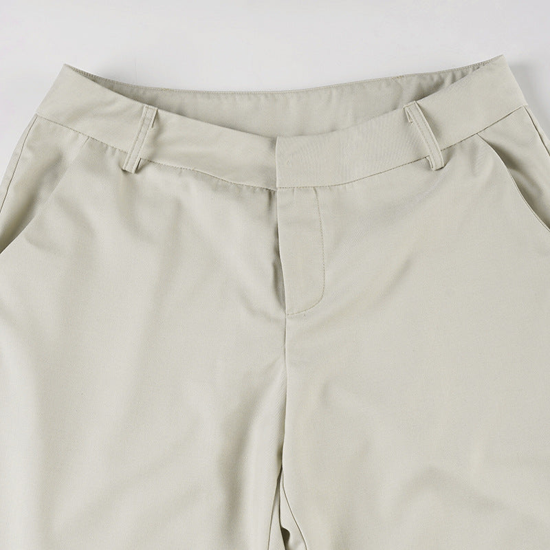 Women’s Low-Waist Loose Fit Trousers – Casual Commuter Pants