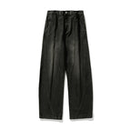 Washed denim jeans for men loose straight leg pants