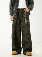 Men’s Camouflage Work Pants – Straight Leg Military Style Trousers