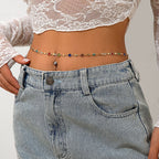Bohemian style inlaid colorful crystal body chain ins style alloy versatile waist chain