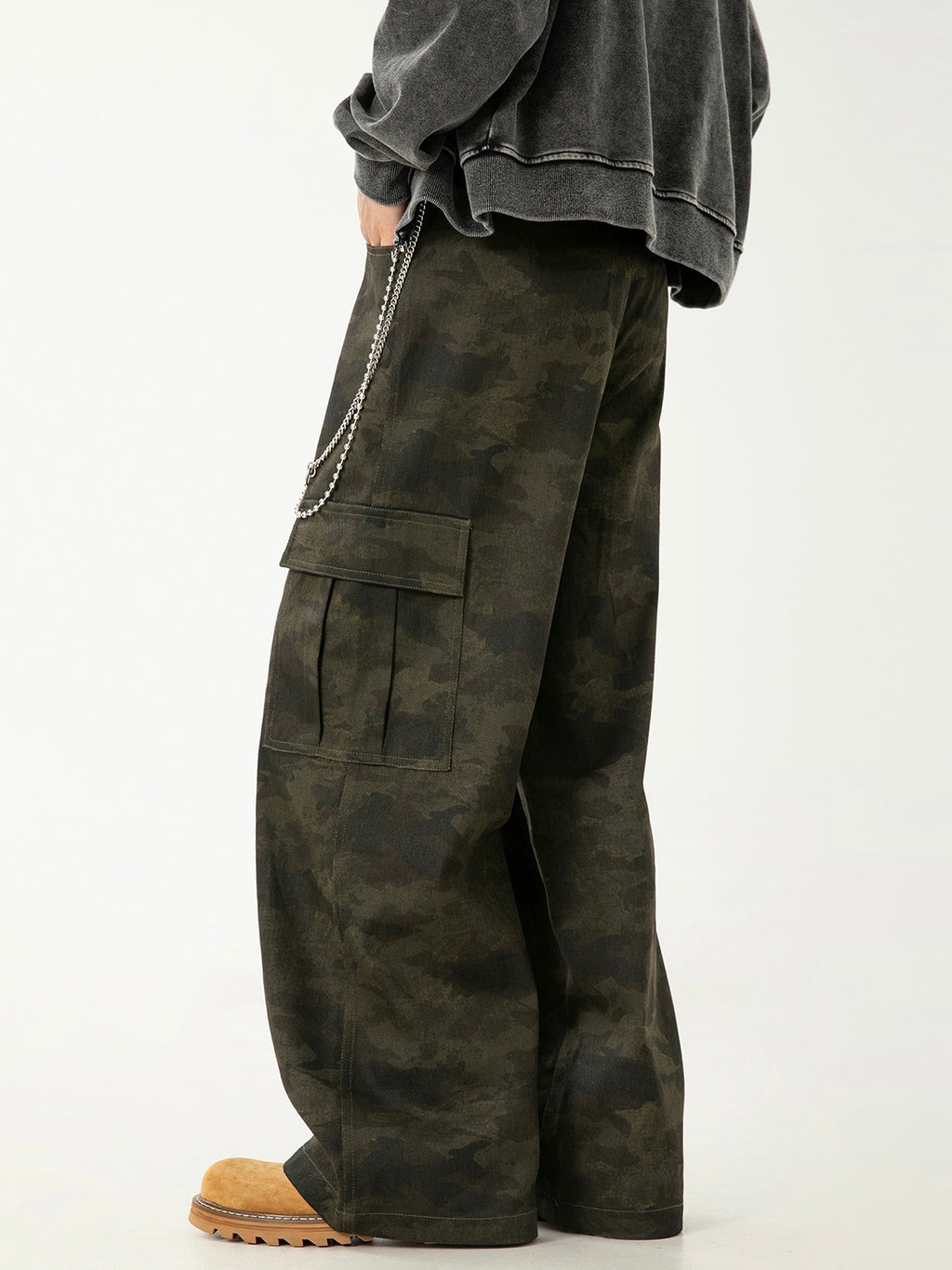 Men’s Camouflage Work Pants – Straight Leg Military Style Trousers