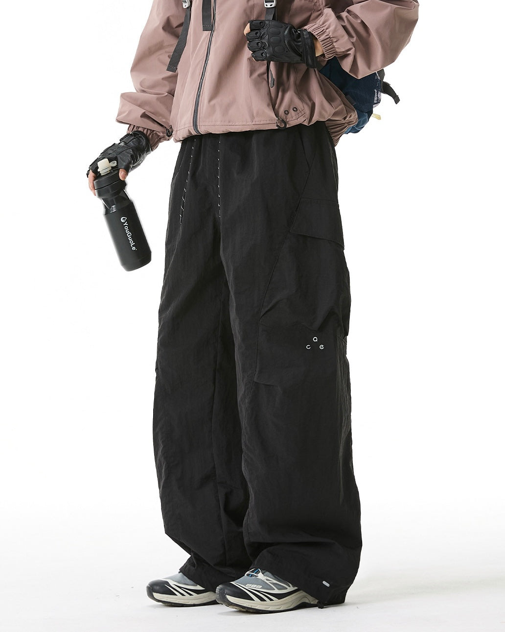 Mens Cargo Pants – Outdoor Windproof Wide-Leg Trousers with Pockets