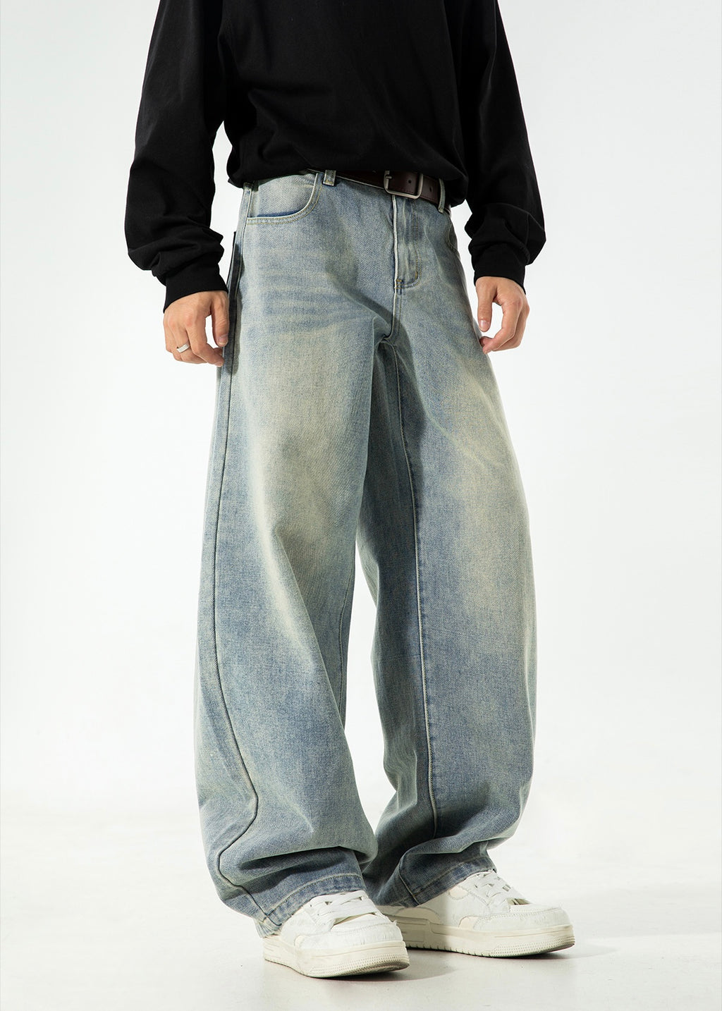 Men’s Straight Leg Jeans – Loose Fit Casual Denim Pants